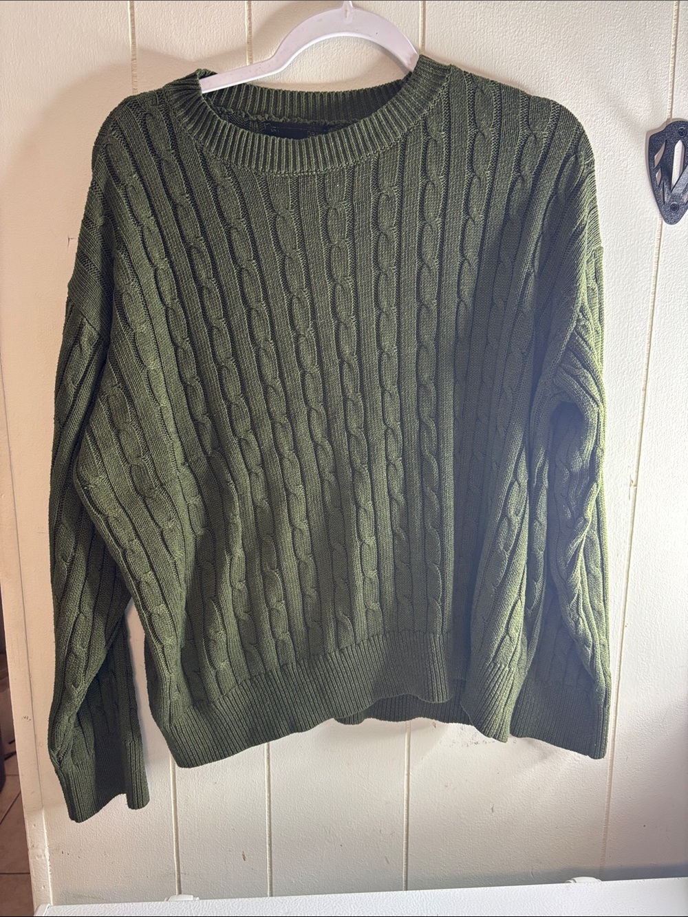 531 - Olive Cable Knit Women's Sweater